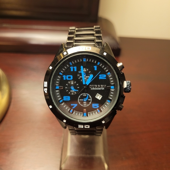 New Men's Blue Curren Chronometer Watch - Picture 1 of 3